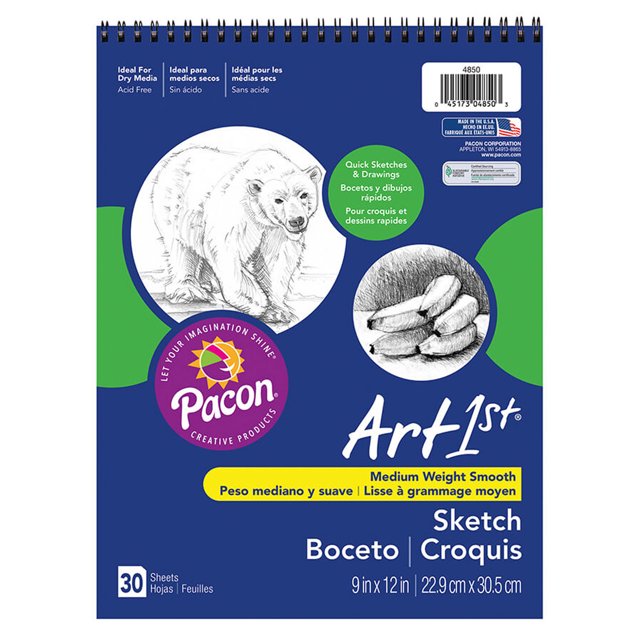 Art1st® Sketch Book, 9" x 12", White, 6/pkg