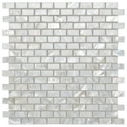Art3d 10-Pack 12"x 12" Mother of Pearl Backsplash Tile with Seams White Opal Subway for Kitchen