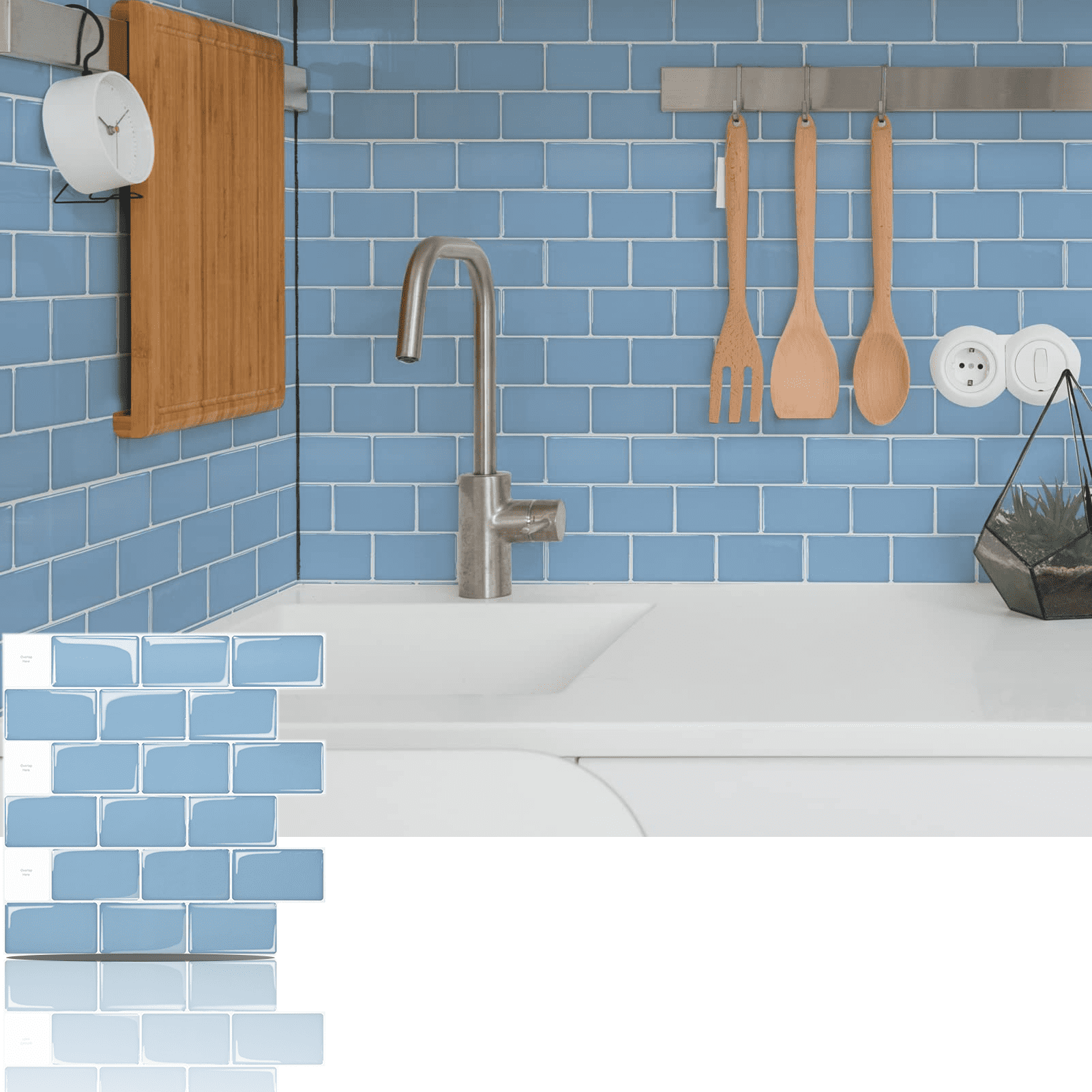 Art3d 10-Pack 12"x12" Peel and Stick Backsplash Tile Stickers for Kitchen Touring Car