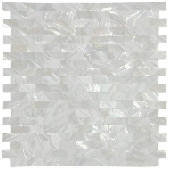 Art3d 10 Pieces 12" x12" Mother of Pearl Shell Mosaic Tile for Kitchen Backsplash Wall Tile Groutless Subway