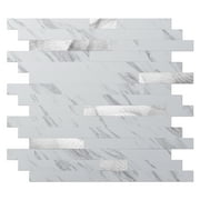 Art3d 10-Sheet 11.8''X13.4'' Peel and Stick Backsplash Marble Tone Tile for Kitchen,Bathroom,RV