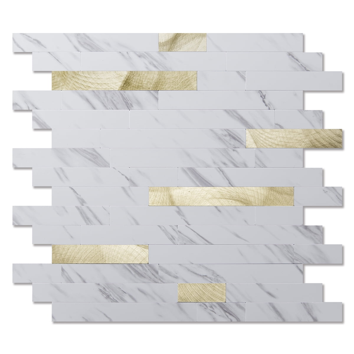 Art3d 10-Sheet 11.8''X13.4'' Peel and Stick Backsplash Marble Tone Tile for Kitchen,Bathroom,RV