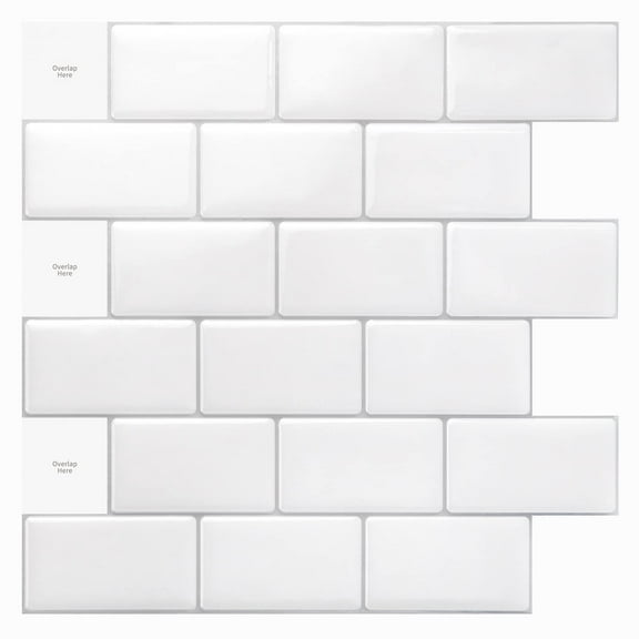 Art3d 10-Sheet 12 "x 12" Peel and Stick Backsplash Subway Tiles for Kitchen