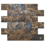 Art3d 10-Sheet Peel and Stick Backsplash PVC Wall Tile in Rust Slate