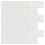 Art3d 10-Sheet Peel and Stick Tile Backsplash for Kitchen in Subway Design 11.8"x11.8" Warm White Tile (10-Pack)