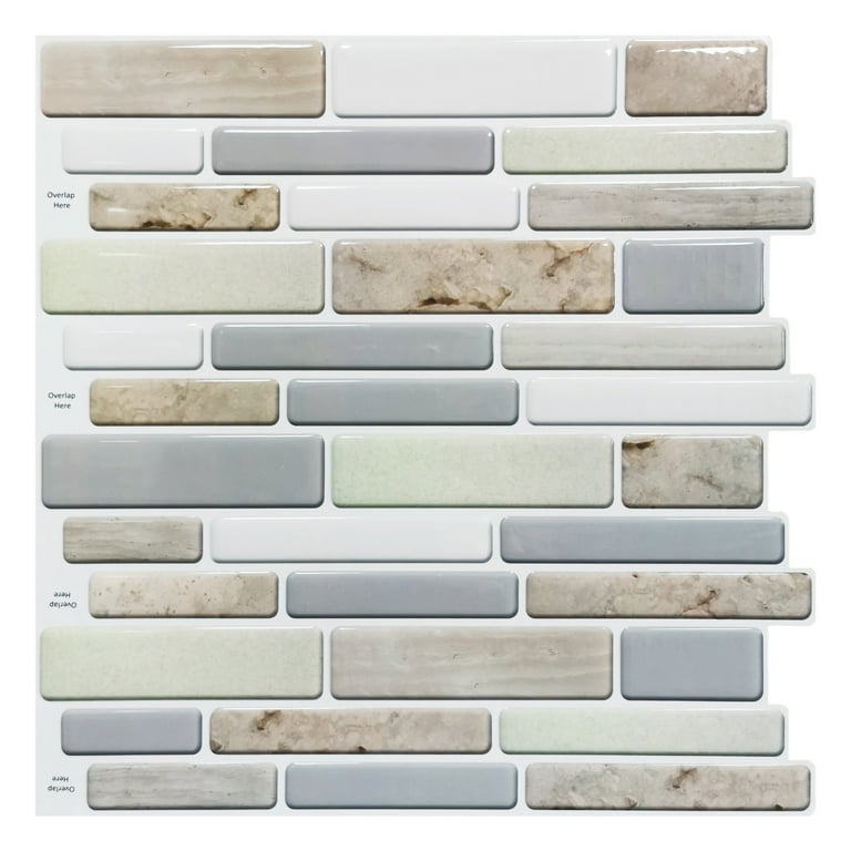 Art3d Aqura Stone Style 12 in. x 12 in. Peel and Stick Wall Tile Backsplash (10-Pack) Art3d Aqura Stone Style 12 in. x 12 in. Peel and Stick Wall Tile Backsplash (10-Pack)