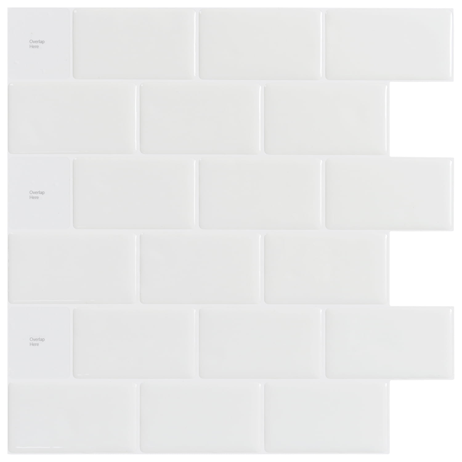 Art3d 10 pack 12"x12" Peel and Stick White Backsplash Tile for Kitchen Bedroom Living room