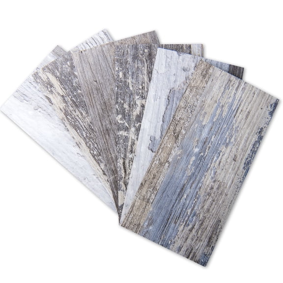 Art3d 102-Piece Peel and Stick Tile Backsplash for Kitchen Bathroom, 3in. x 6in. Stick on Subway Tile Distressed Wood Plank