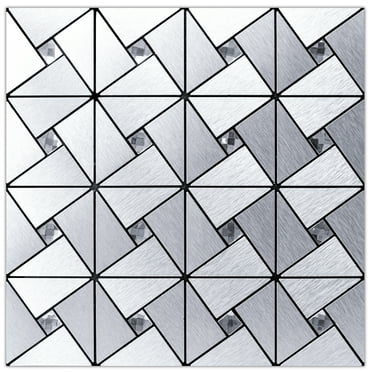 Art3d 11.8"×11.8" 10-Sheet Peel and Stick Backsplash Metal Mosaic Tiles for Kitchen Indoor Wall Decor