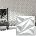 thumbnail image 1 of Art3d 33 pcs 11.81''x11.81''  3D Wall Panel Diamond for Interior Home Decor,PVC  Wall Coverings, Wall Decor PVC Panel,White, 1 of 6