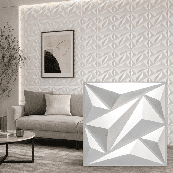 33 pcs 11.81''x11.81'' 3D Wall Panel Diamond for Interior Home Decor ...