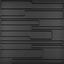Art3d 12-Pack 19.7 in x 19.7 Inch Crossed Line Design PVC 3D Wall Panel in Black