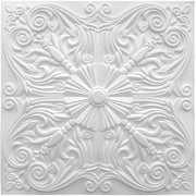 Art3d 12-Pack Decorative Drop Ceiling Tile 2ft x 2ft in Matte White, PVC Ceiling Panel 24 x 24in.