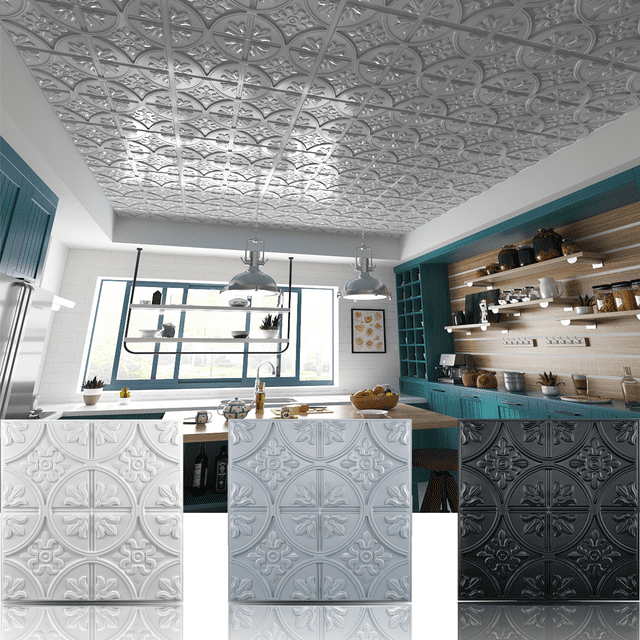 Art3d 12Pack Drop Ceiling Tiles, 2ft x 2ft PVC Ceiling Panel, Covering