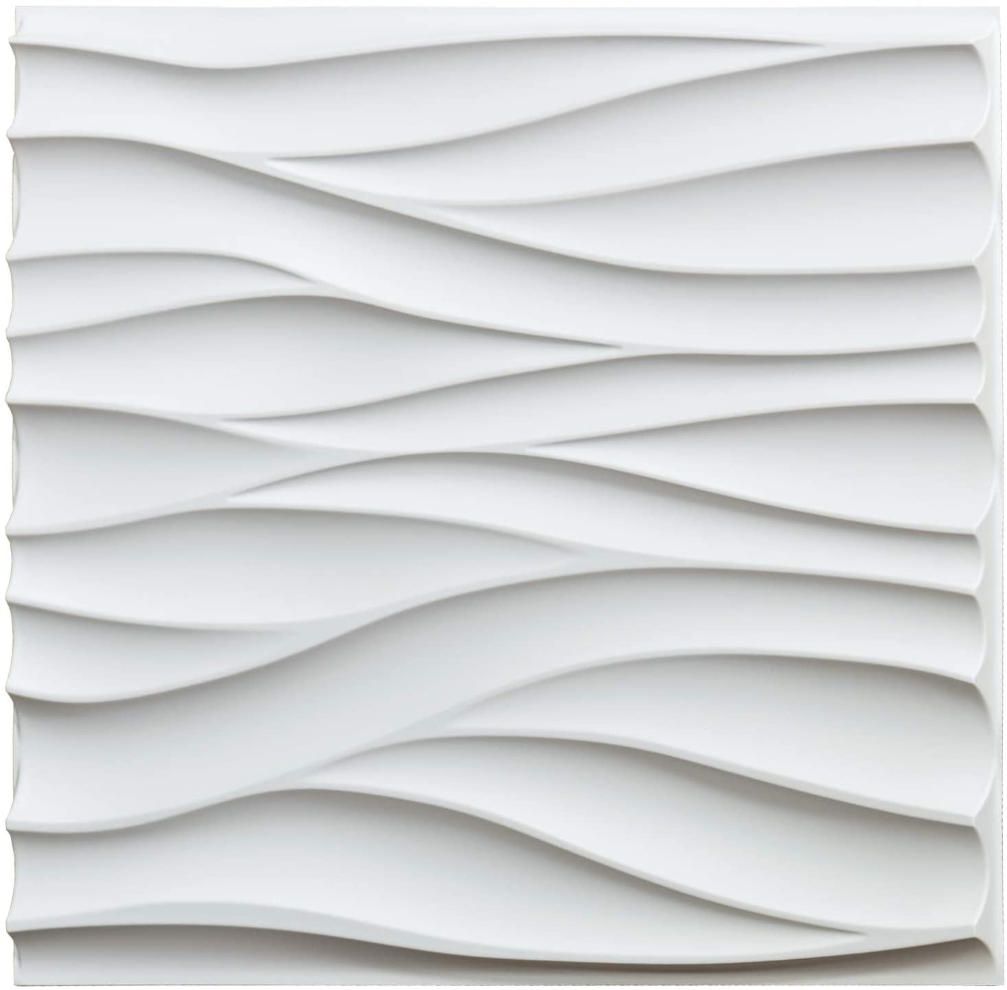 Wave Design White PVC 3D Wall Panels 19.7" x 19.7"