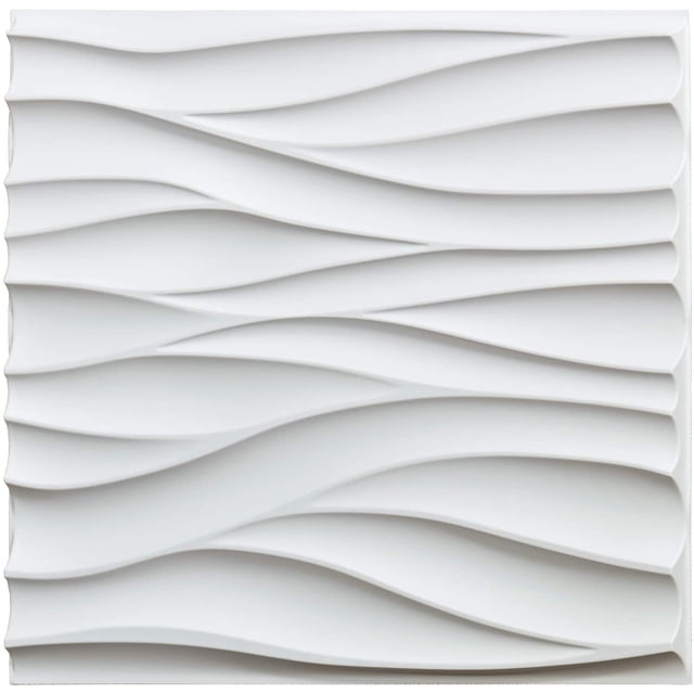 Art3d 12-Pack PVC 3D Wall Panel Wave Design 19.7" x 19.7" in White ...