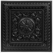 Art3d 12-Pack PVC Drop Ceiling Tiles Glue up Ceiling Tiles,24"x24" Plastic Sheet in Black 48 Sq.ft