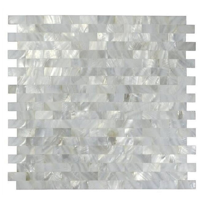 Art3d 12 in. x 12 in. Mother of Pearl Shell Mosaic Tile Backsplash in White Art3d 12 in. x 12 in. Mother of Pearl Shell Mosaic Tile Backsplash in White