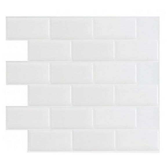 Art3d 12" x 12" Peel and Stick Backsplash Tile for Kitchen, White Subway Backsplash Tiles(10 Pcs)