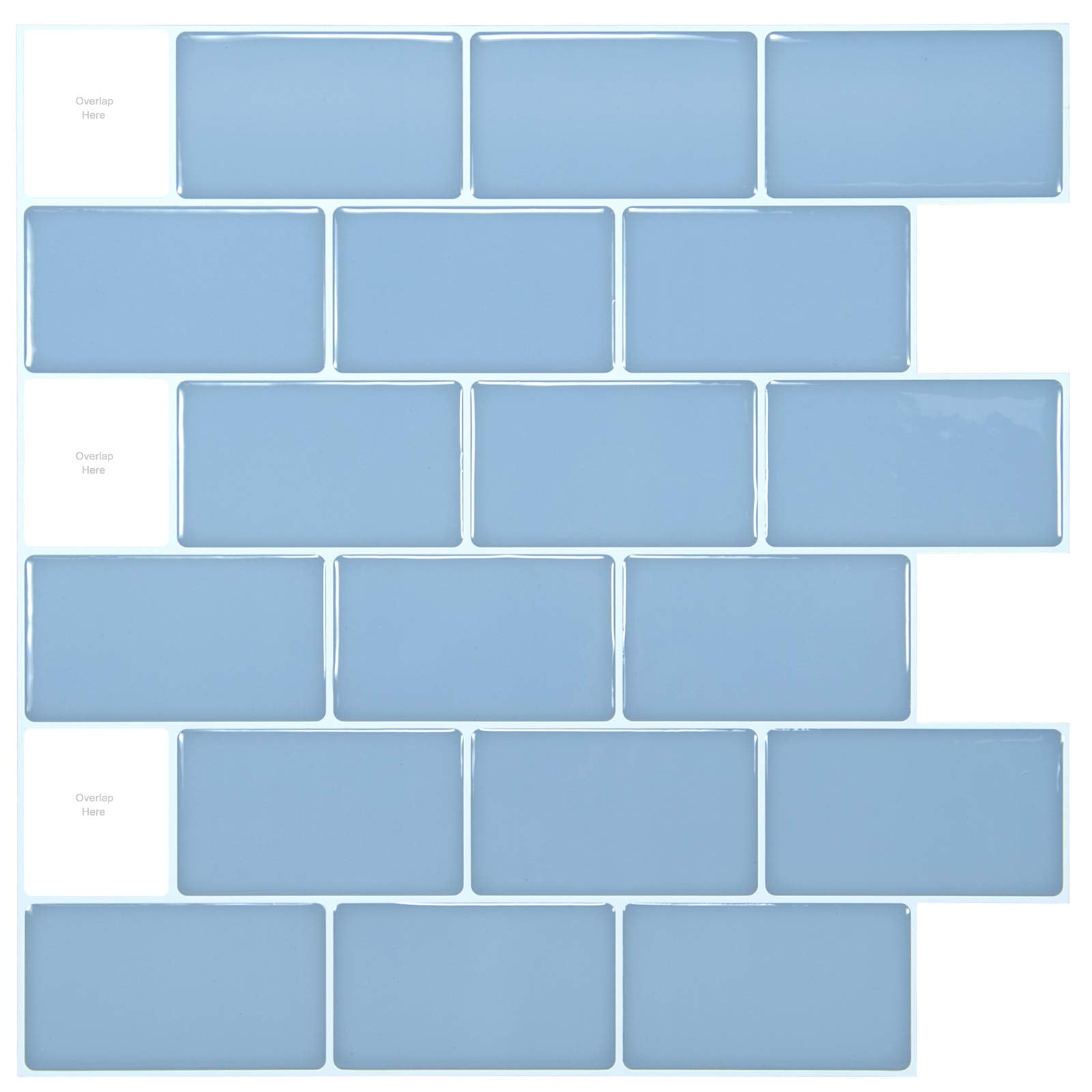 Art3d 12" x 12" Peel and Stick Backsplash Tiles for Kitchen Blue(20pack)
