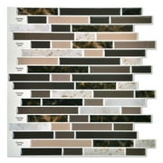 Art3d 12"x12" Self Adhesive Wall Tile Peel and Stick Backsplash for Kitchen, Long Marble Design (10 Pack)