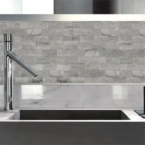 Art3d 13.5" x 11.4" Peel and Stick Backsplash Tile PVC Composite Laminate Material Tile in Suva Gray (5-Pack)