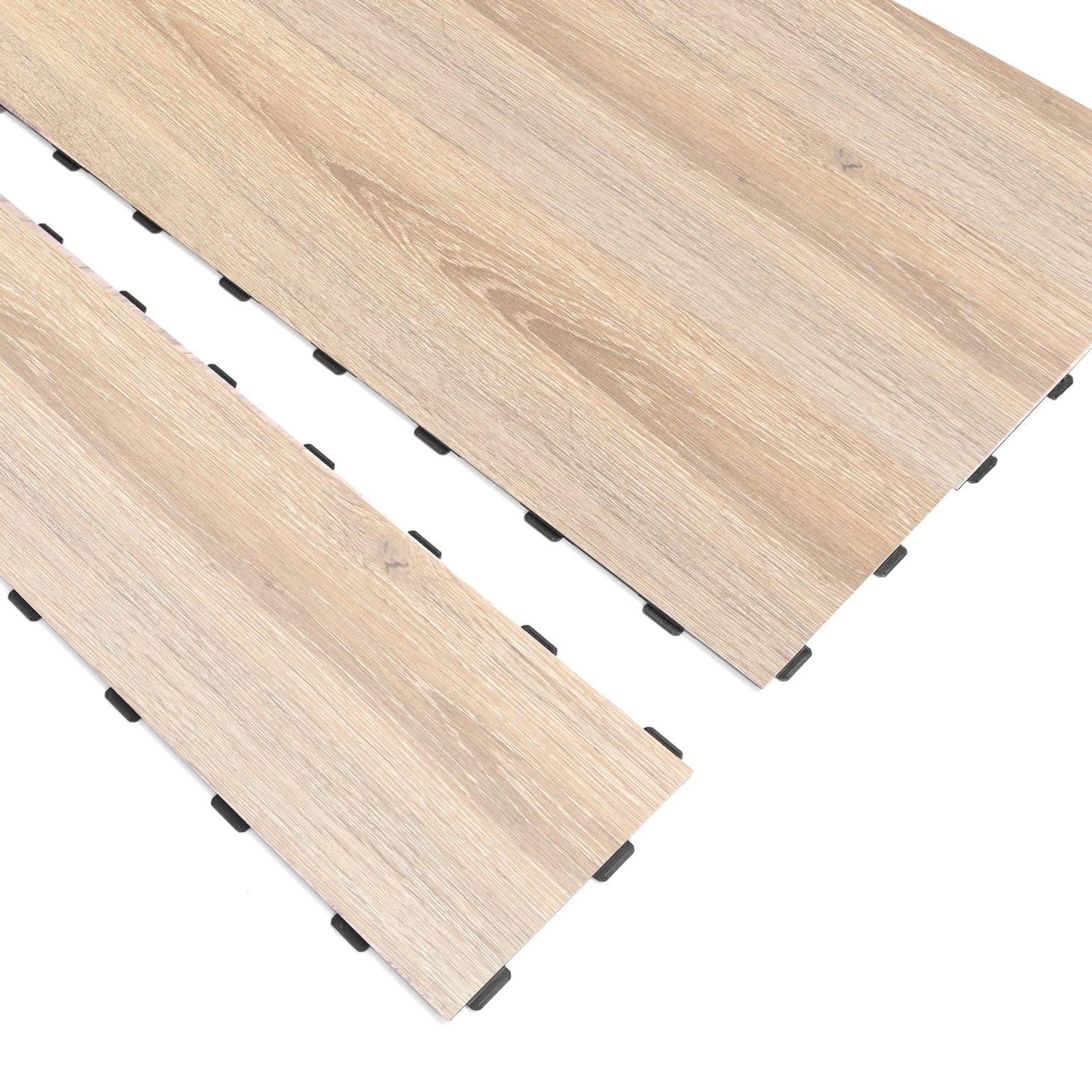Art3d 18-Pack 36" x 6" Interlocking Luxury Vinyl Flooring Tile，Cover 27 Sq. ft-Bali Teak