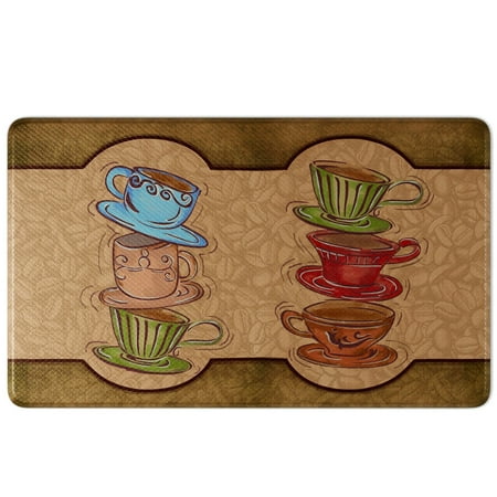 Art3d 18" X 30" Premium All-Purpose Non-Slip Anti-Fatigue Kitchen Standing Rug, Comfort Mat with Extra Support and Thick in Stacking Cups Picture
