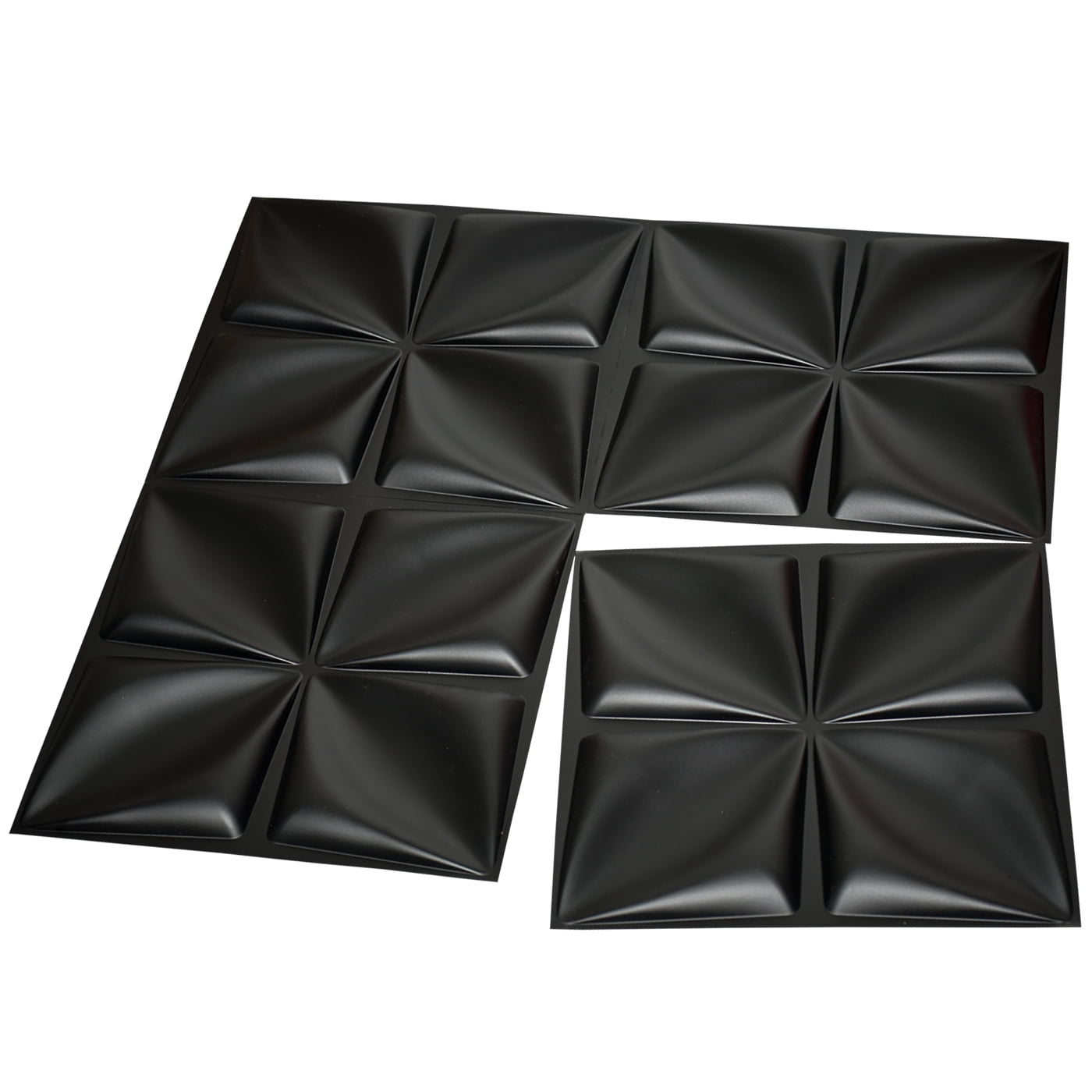 Art3d 19.7 x 19.7 inch PVC 3D Wall Panel in Black 12 Pcs，Covering 32 Sq.ft