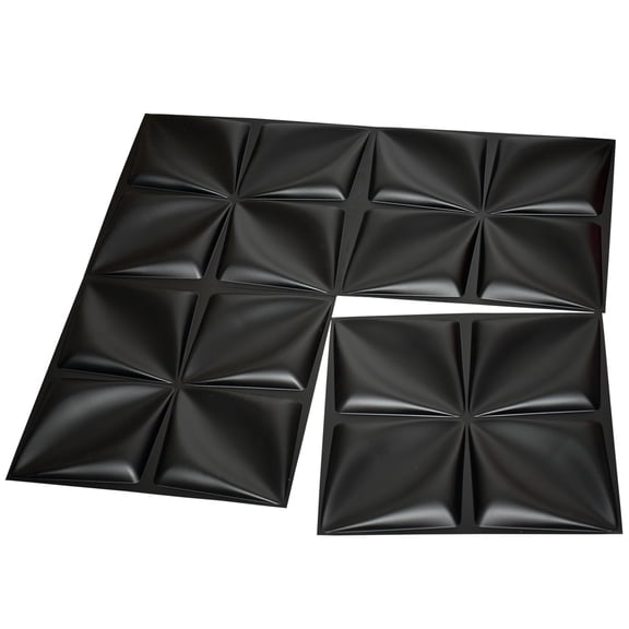Art3d 19.7 x 19.7 inch PVC 3D Wall Panel in Black 12 Pcs，Covering 32 Sq.ft