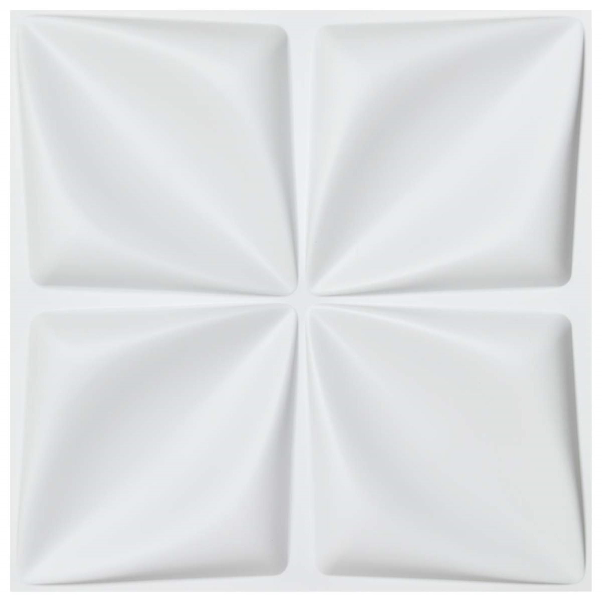 Art3d 19.7 x 19.7 inch PVC 3D Wall Panel in White 12-Piece Covring 32 ...