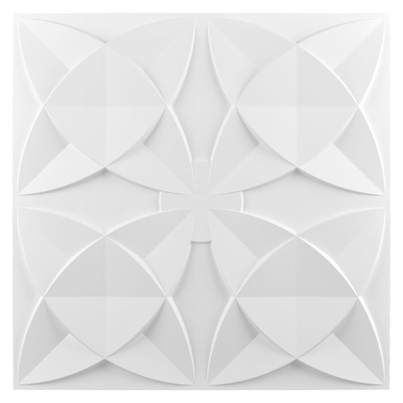 Art3d 2 ft.x 2 ft.Glue-up or Lay in Ceiling Tile PVC 3D Floral Classic Style in White(12-Pack)