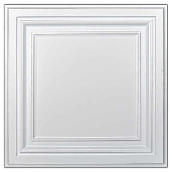 Art3d 2 ft.x 2 ft.Glue-up or Lay in Ceiling Tile PVC 3D Square Style in White(12-Pack)