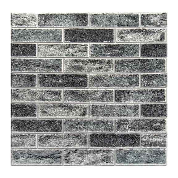 Art3d 20-Pack 105 Sq.Ft Faux Brick 3D Wall Panels Peel and Stick in Stone Ash, Self Adhesive Waterproof Foam Wallpaper