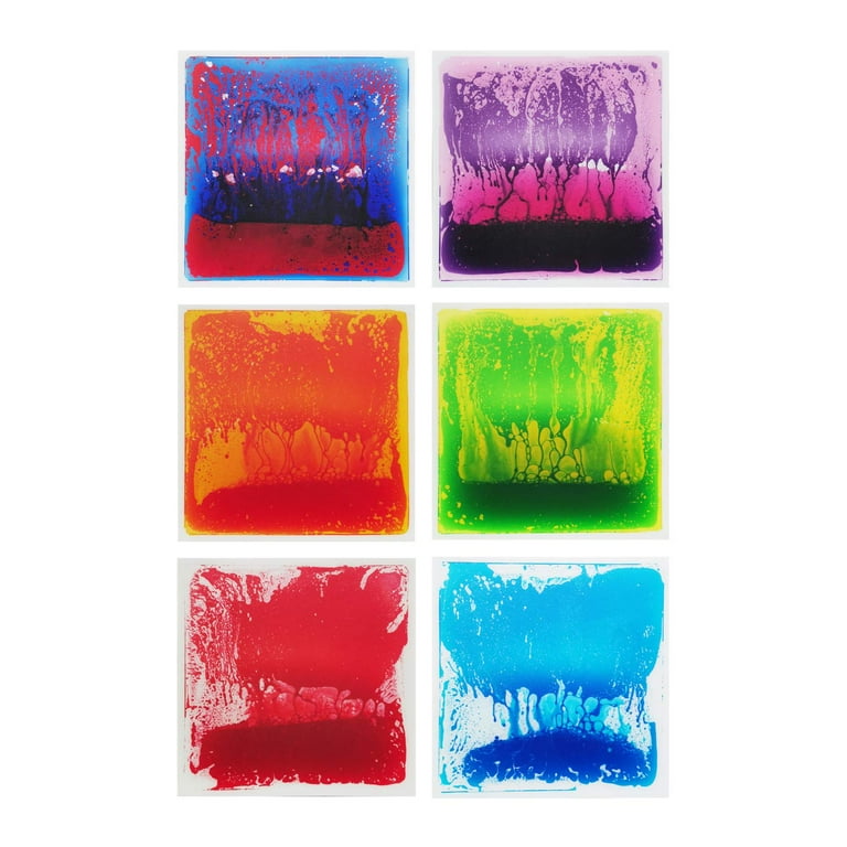 Art3d 20 in. x 20 in. 6 color Exercise Mat Liquid Encased Floor Playmat Kids Safety Play Floor Tile 6 Pack