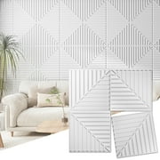 Art3d 24''X24'' White Drop Ceiling Tiles, PVC 3D Textured Panels for Interior Wall Décor,12-Pack,48sq.ft.