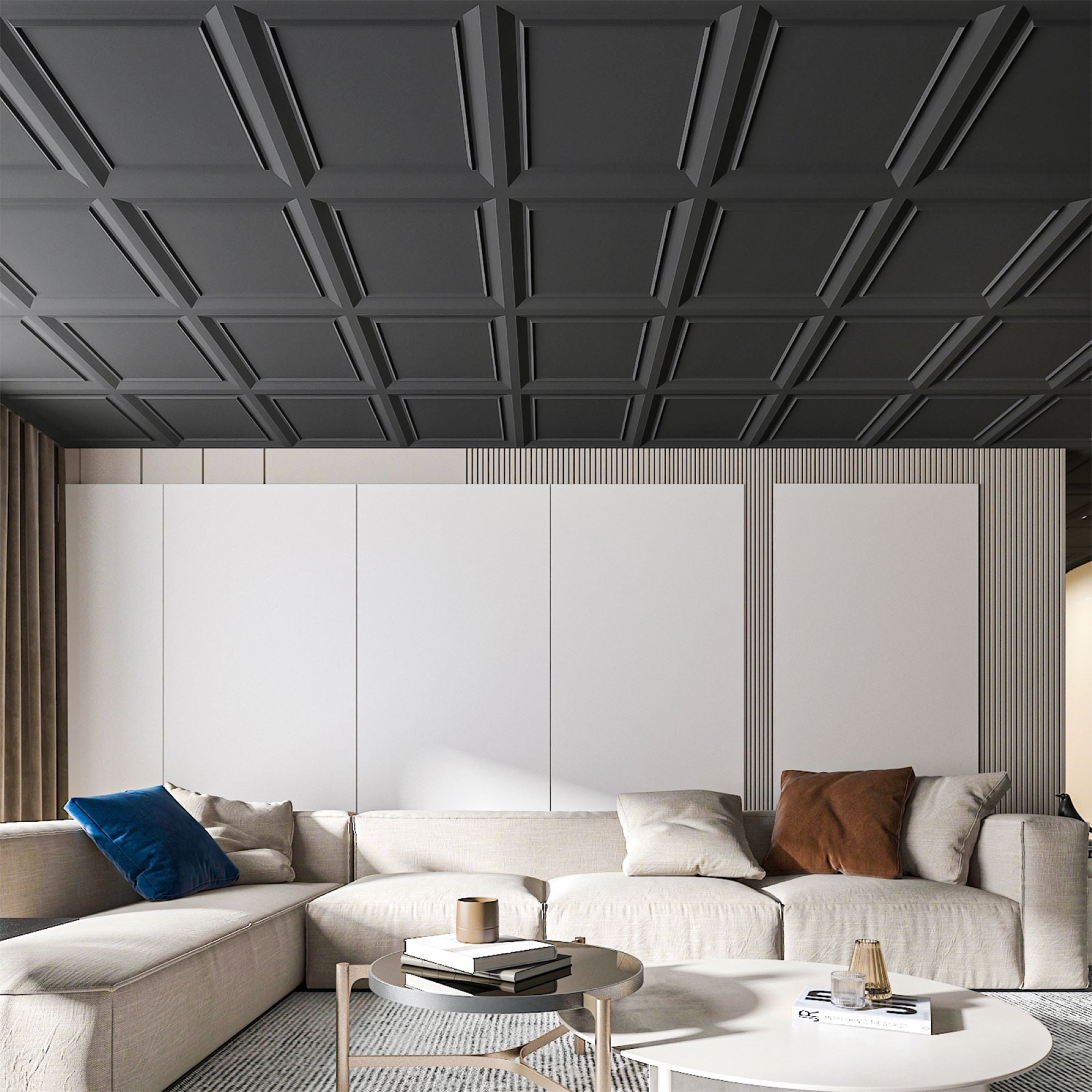 Art3d 24 x 24 Drop Ceiling Tiles for Interior Wall Decor, PVC Ceiling Tile,Pack of 12