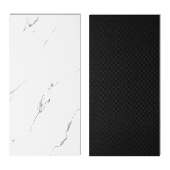 Art3d 24''x12'' 12Pcs Click-Lock Luxury Vinyl Flooring Tile, Interlocking Waterproof SPC Rigid Core Marble Flooring Tile,24 Sq.ft,White Marble