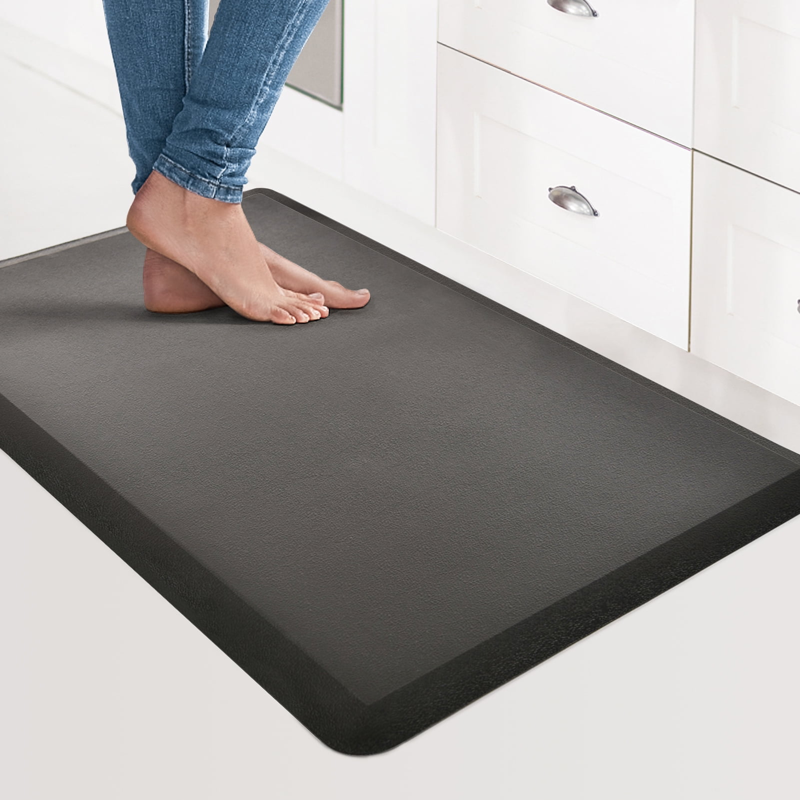 Carvapet Anti-Fatigue Floor Mat Cushioned Kitchen Comfort Mat Waterproof  Non-Slip Standing Desk Mats and Rugs Heavy Duty PVC Ergonomic Foam Mat for
