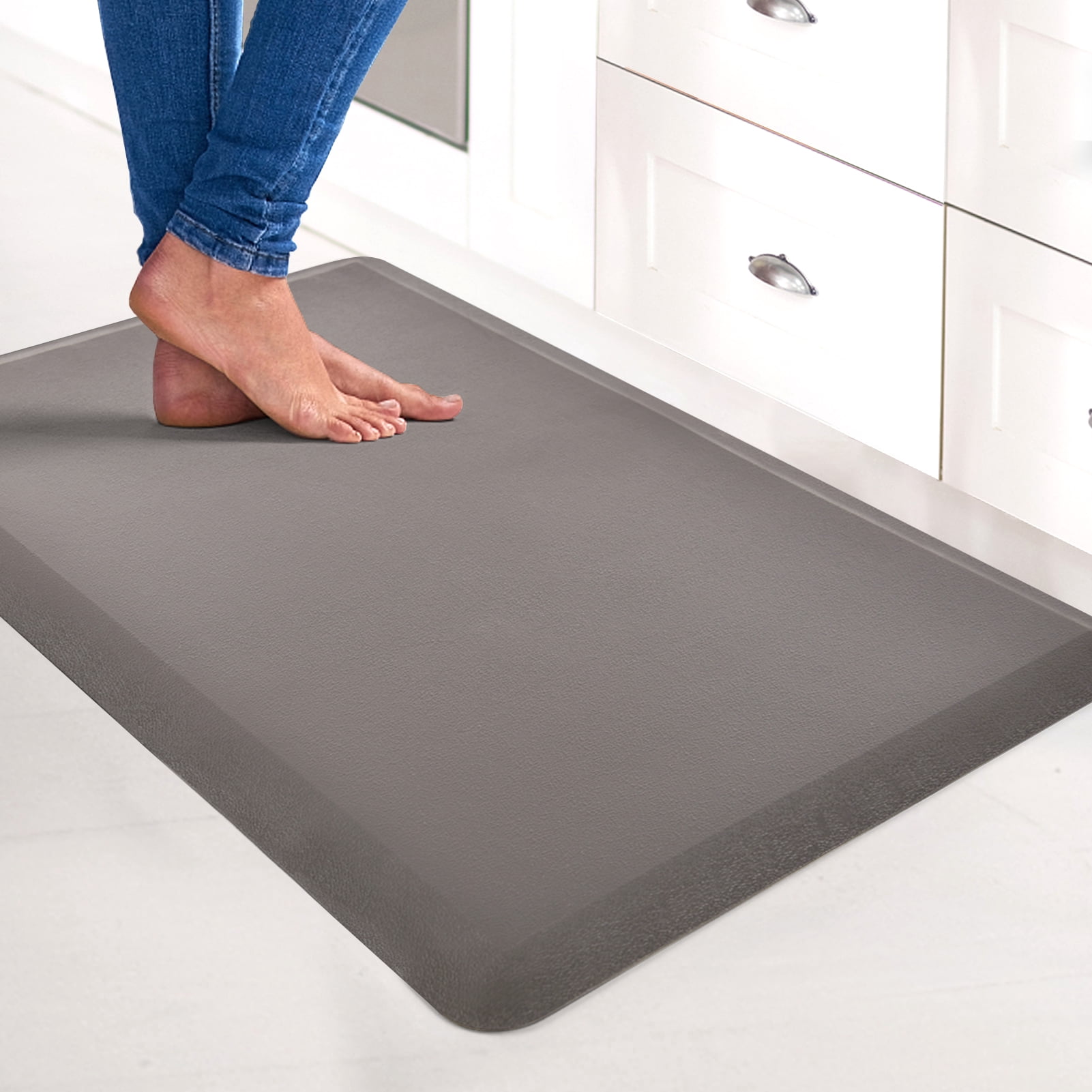 Art3d 28"x17.3" Kitchen Mat,3/4" Thickened Anti-Fatigue Floor Mat,Non Slip Foam Comfort Standing Mat (Dark Grey)