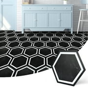 Art3d 30-Pack 11.8" x 10.2" Black Marble Hexagon Peel and Stick Flooring Tile, Self Adhesive Waterproof Vinyl Floor Tile