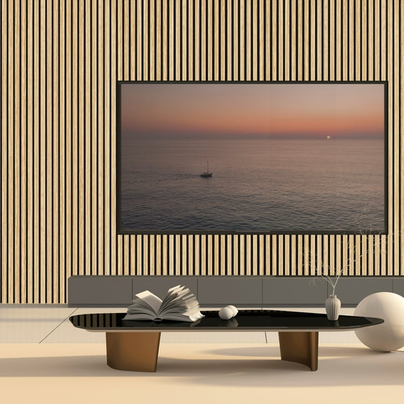Art3d 3D Wood Slat Acoustic Panels, Oak, 7.9x94.5in, MDF, 4 Pieces, Pack