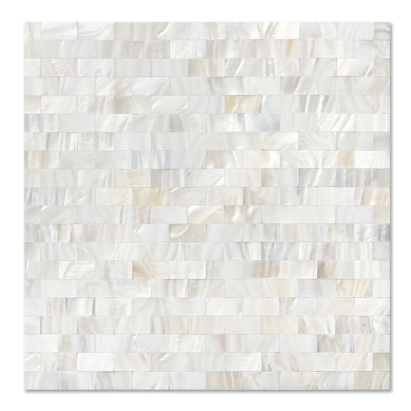 Art3d 6-Pack Peel and Stick Mother of Pearl Shell Tile for Kitchen Backsplashes (12" x 12")