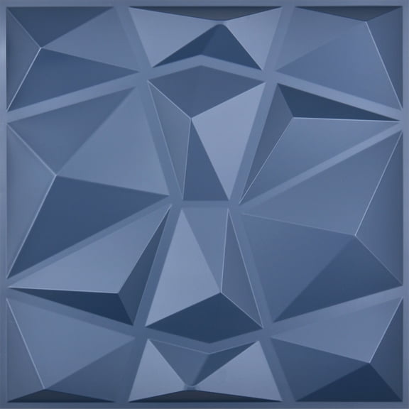 Art3d Blue Diamond Design 19.7 in. x 19.7 in. PVC 3D Wall Panel (12-Pack)