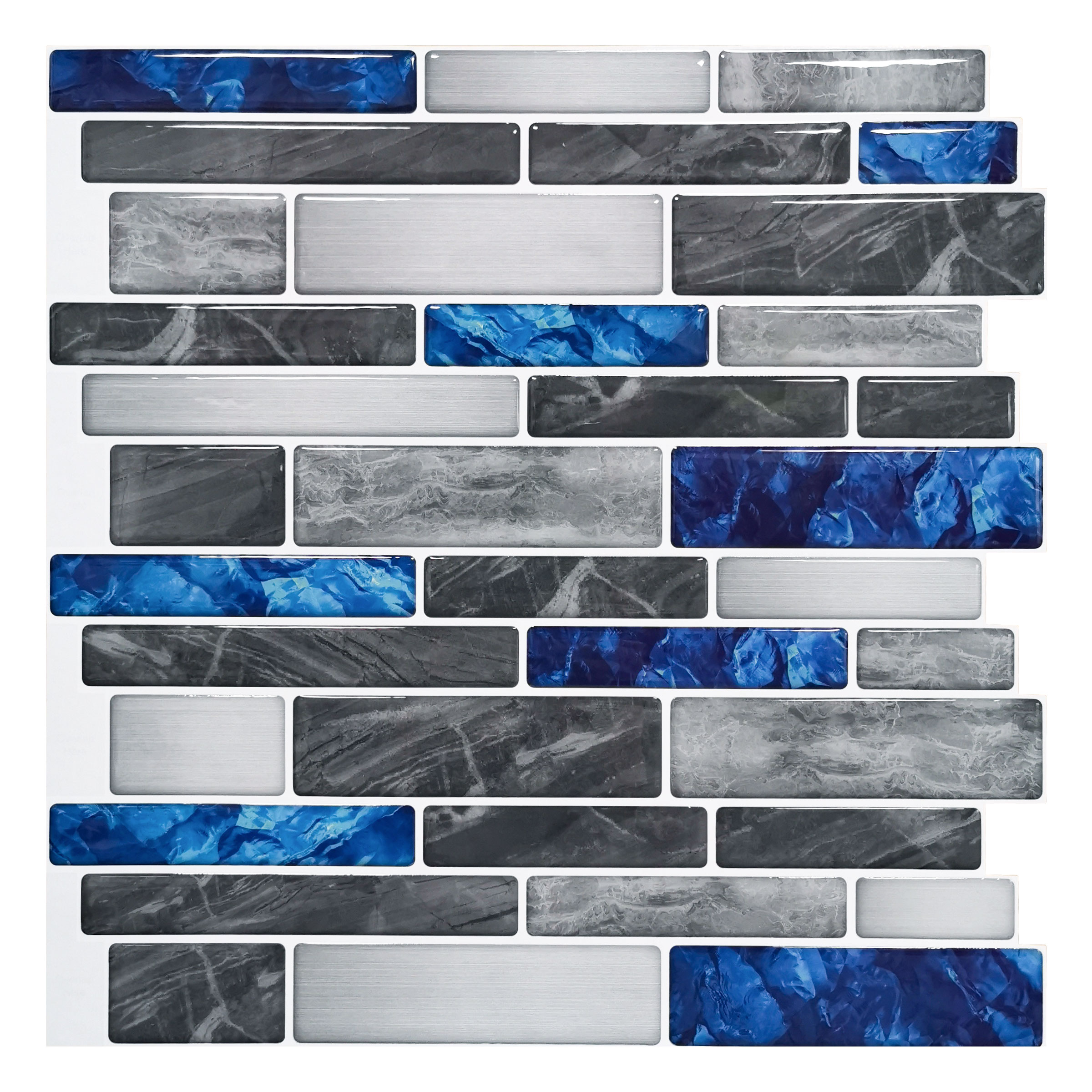 Long King 12 in. x 12 in. Peel and Stick Backsplash Tile White Subway ...