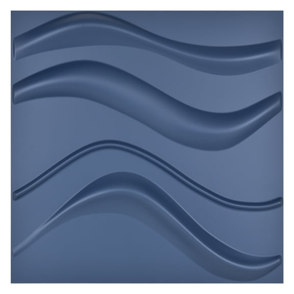 Art3d Blue Wave Design PVC 3D Wall Panels, 19.7" x 19.7", 12-Pack