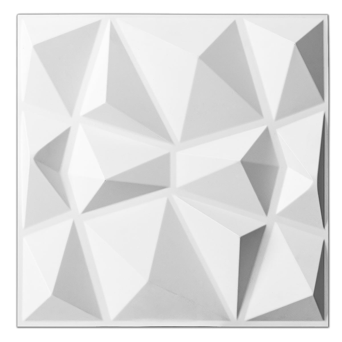 Art3d Decorative 3D Wall Panels in Diamond Design, 12x12 Matt White (33  Pack)