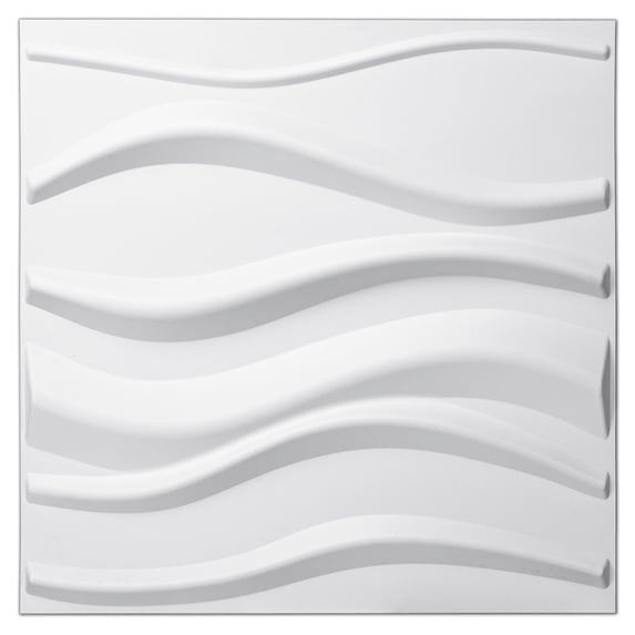 Art3d Decorative 3D Wavy Wall Panel White Wave Board Pack of 12 Tiles ...