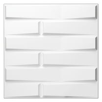 Art3d 19.7 x 19.7 inch PVC 3D Wall Panel in White 12-Piece Covring 32 Sq ft