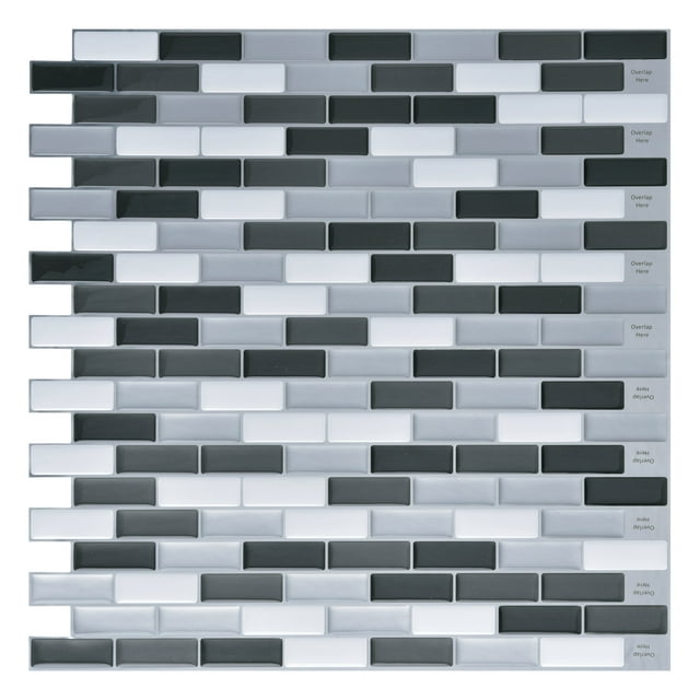 Art3d Gray Mosaic 12 In. X 12 In. Peel and Stick Wall Tile Backsplash
